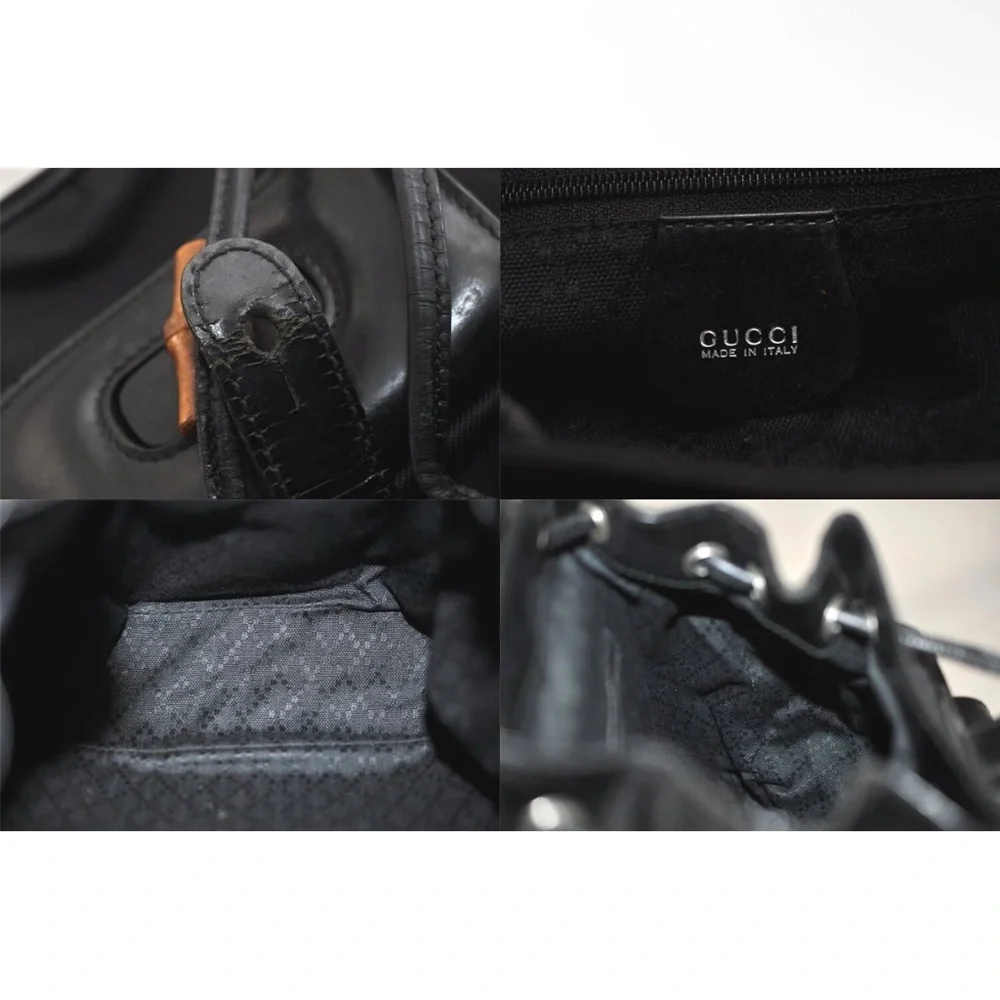 Gucci Black Backpack with Bamboo Handle Mini - Picture 9 of 10
